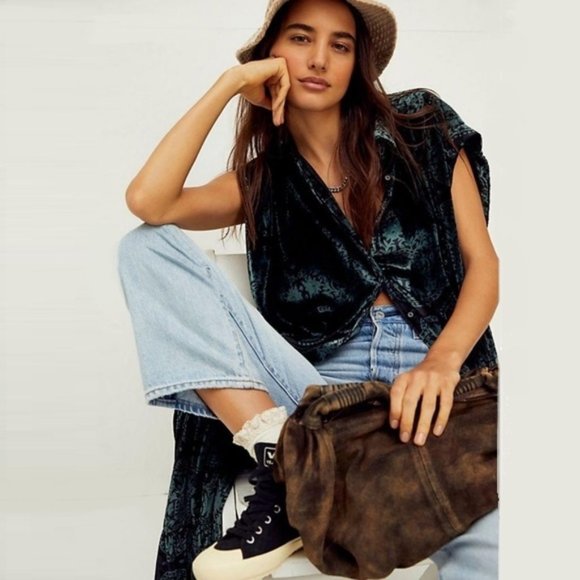 Free People On My Mind Velvet Maxi Top NWT - Picture 4 of 10